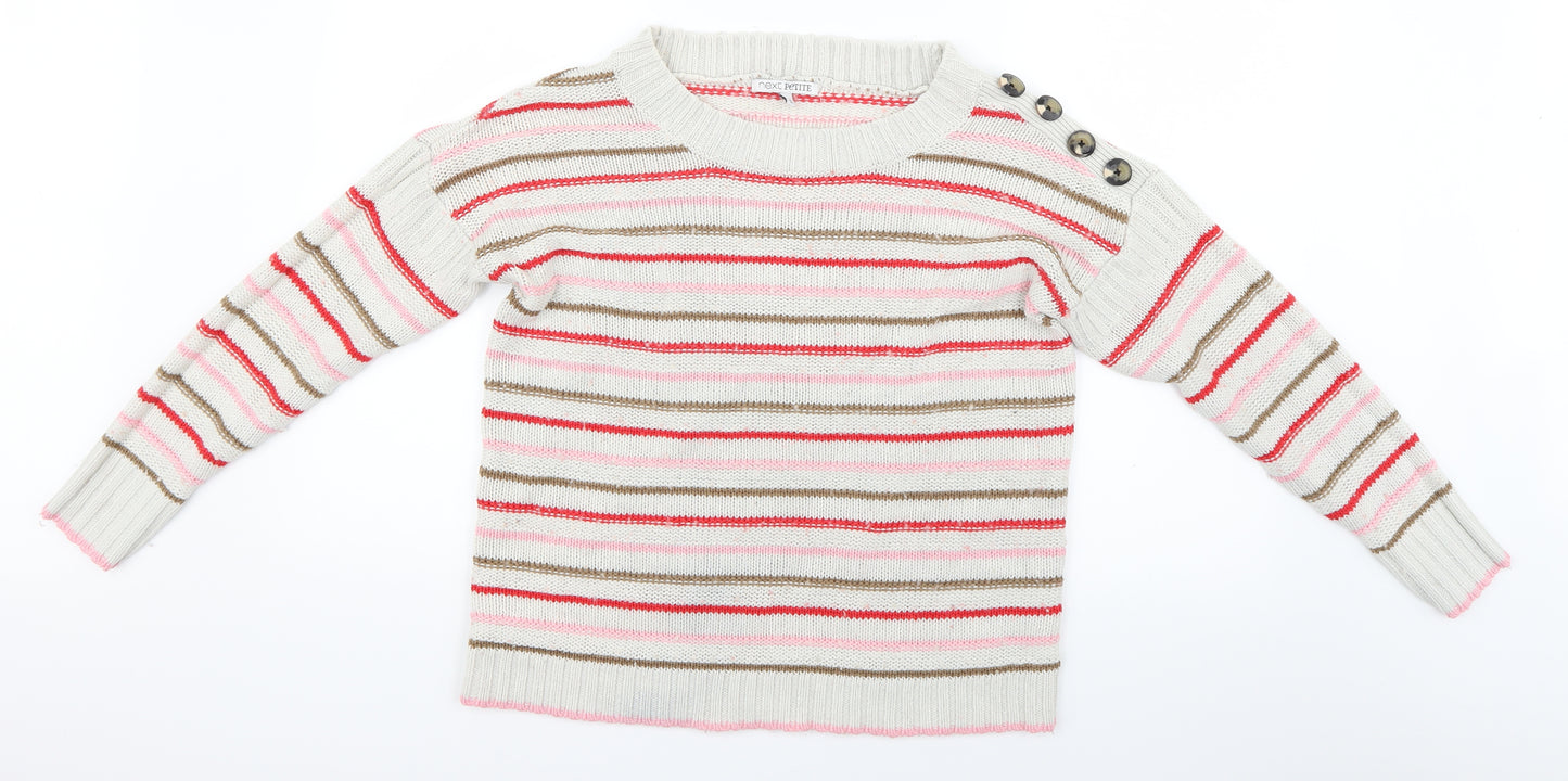 NEXT Womens White Striped  Pullover Jumper Size S