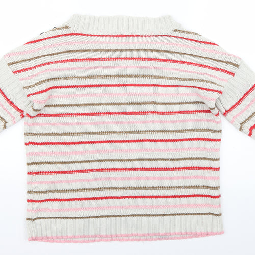 NEXT Womens White Striped  Pullover Jumper Size S