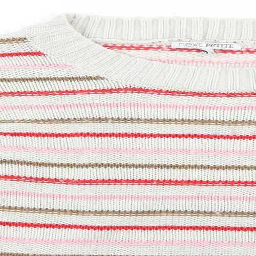 NEXT Womens White Striped  Pullover Jumper Size S