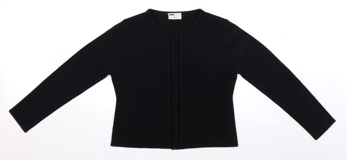 Sara Woman Womens Black   Cardigan Jumper Size 16
