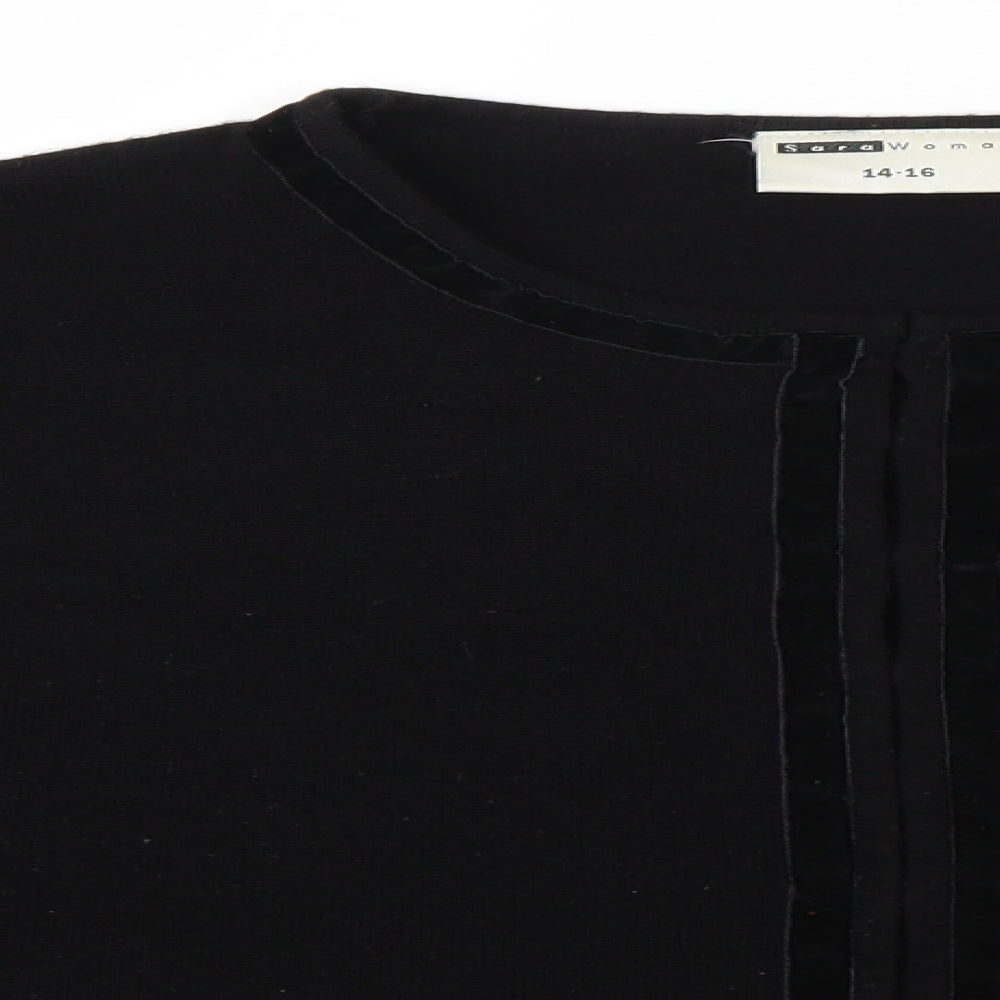 Sara Woman Womens Black   Cardigan Jumper Size 16