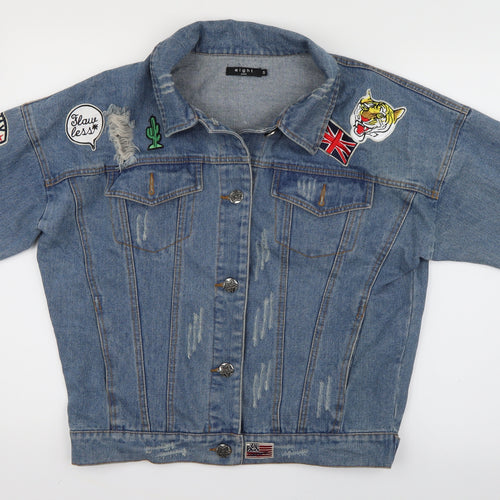 Eight Womens Blue  Denim Kimono Jacket Size S
