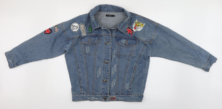 Eight Womens Blue Denim Kimono Jacket Size S