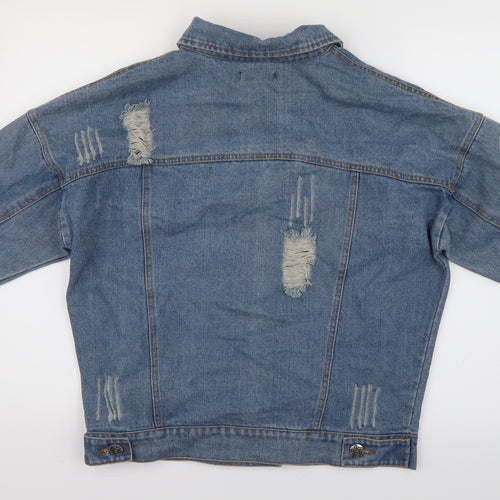 Eight Womens Blue  Denim Kimono Jacket Size S