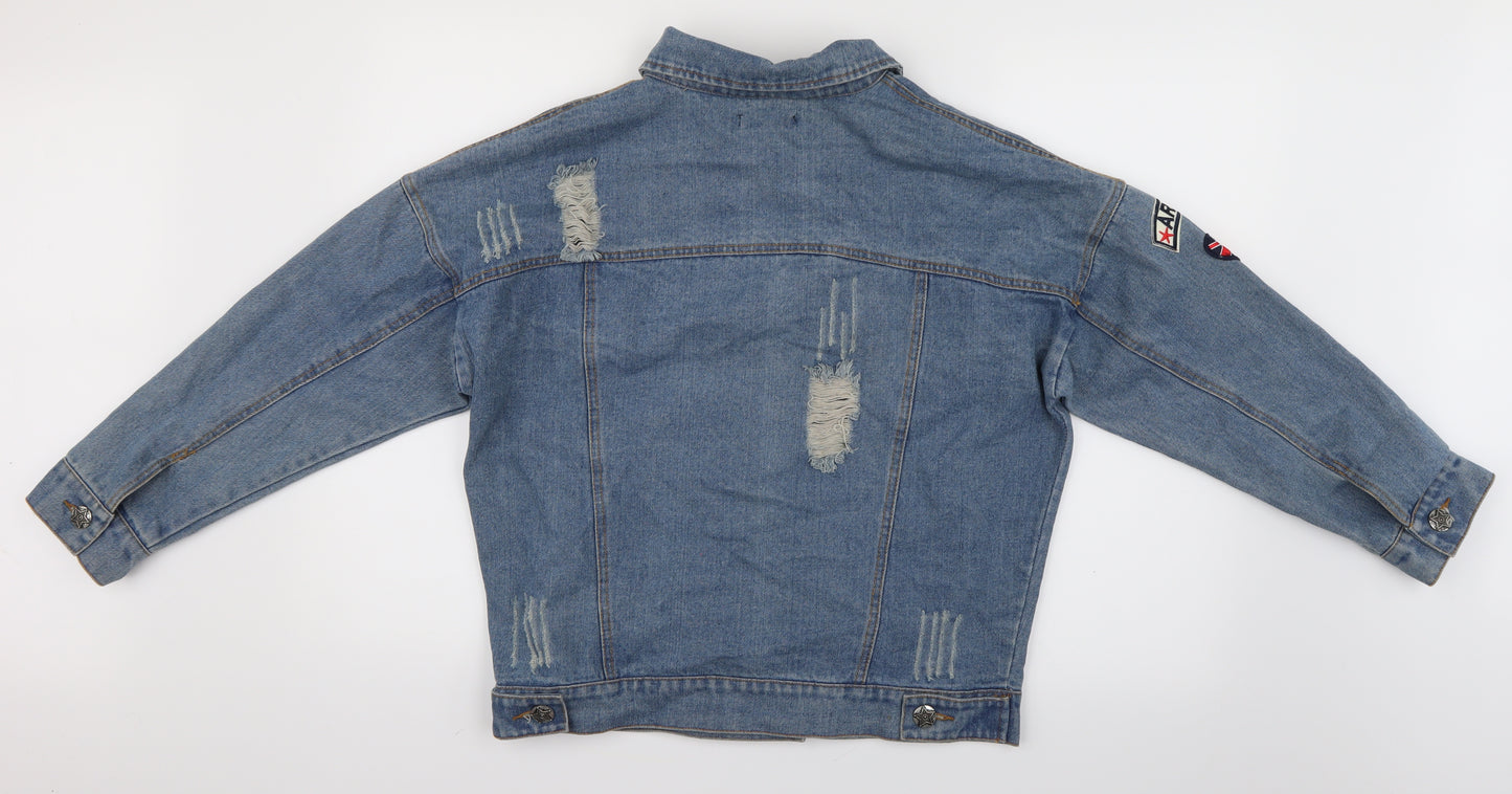 Eight Womens Blue  Denim Kimono Jacket Size S