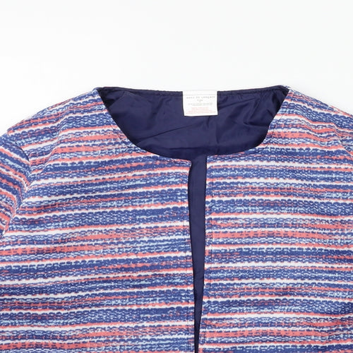 Anne De Lancay Womens Blue Striped  Jacket Blazer Size M