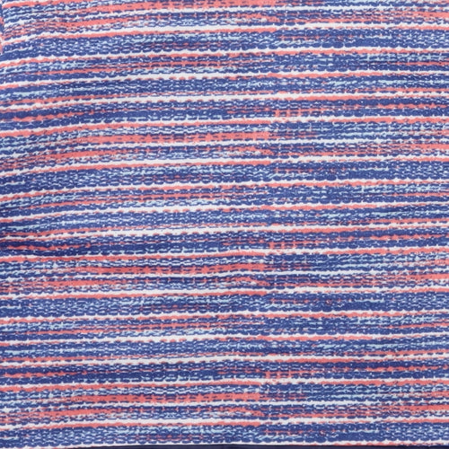 Anne De Lancay Womens Blue Striped  Jacket Blazer Size M