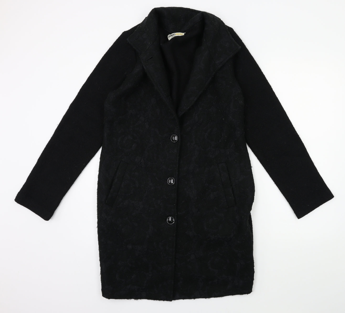 Clements Ribeiro Womens Black   Overcoat Coat Size S