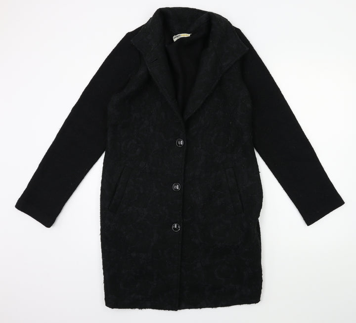 Clements Ribeiro Womens Black   Overcoat Coat Size S