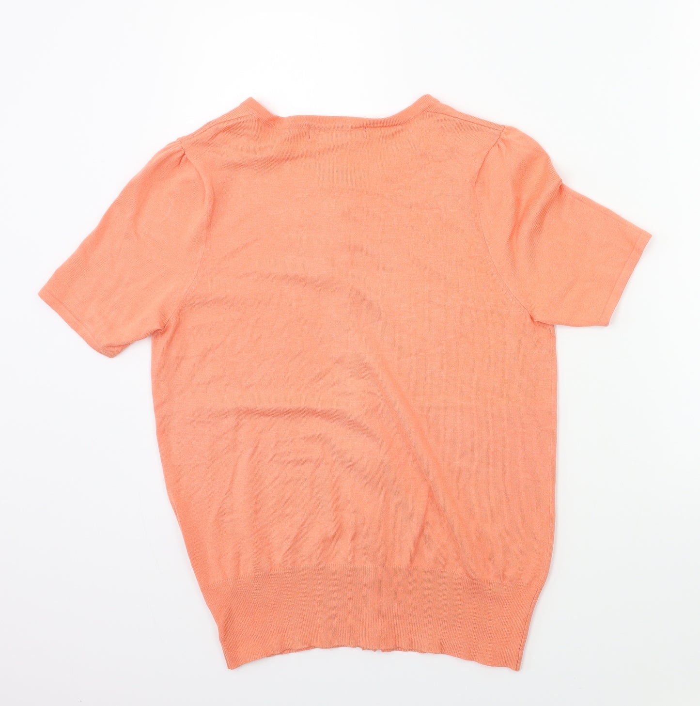 Marks and Spencer Womens Orange  Knit Cardigan Jumper Size 12