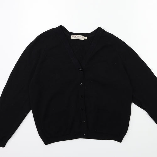 EWM Womens Black  Knit Cardigan Jumper Size 14
