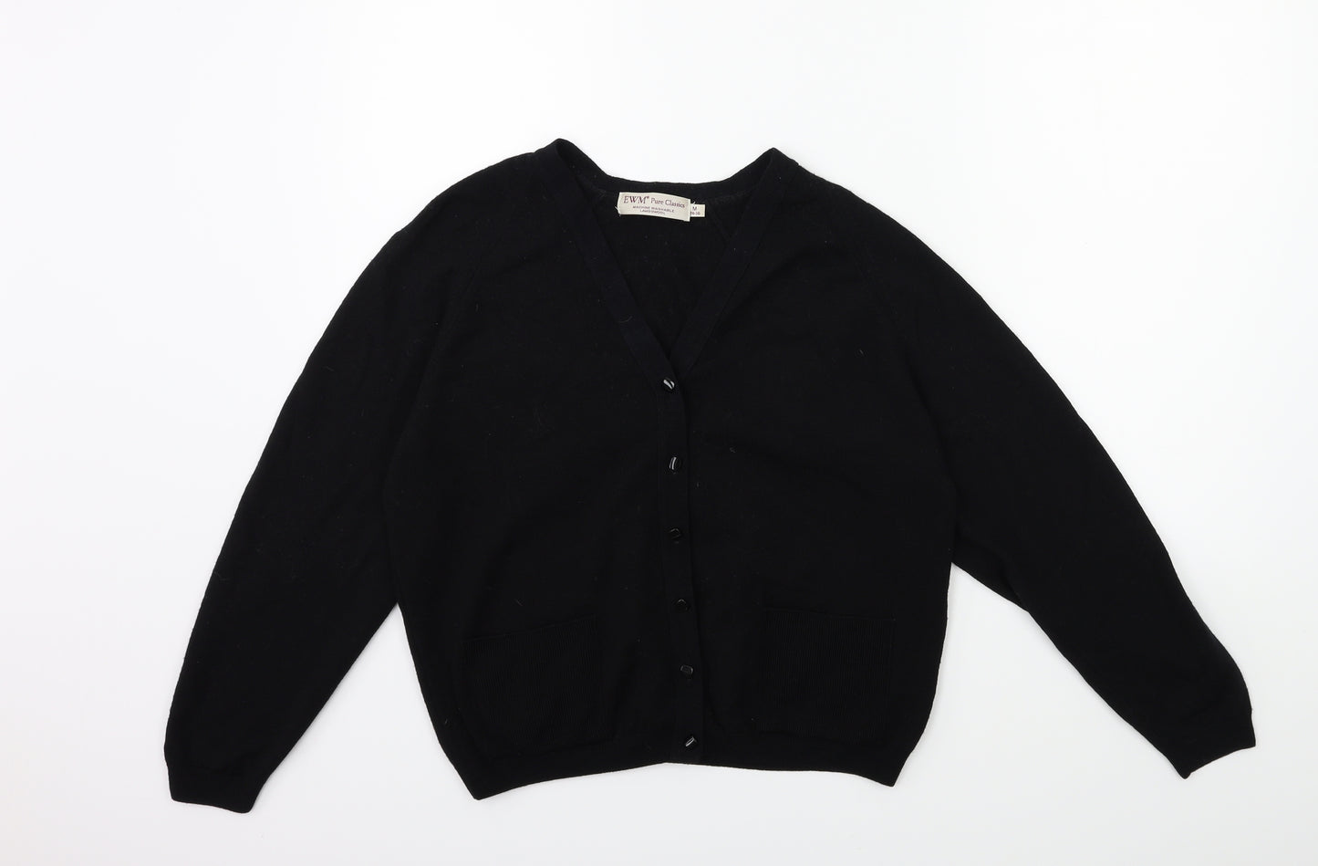 EWM Womens Black  Knit Cardigan Jumper Size 14