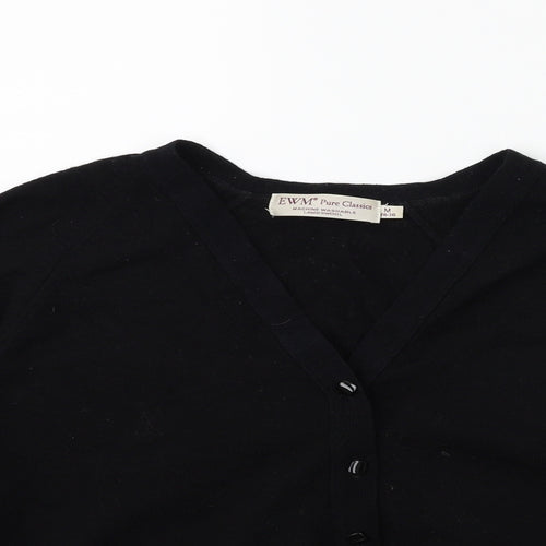EWM Womens Black  Knit Cardigan Jumper Size 14
