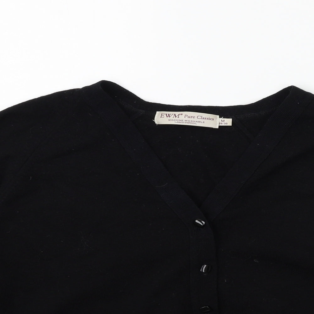 EWM Womens Black  Knit Cardigan Jumper Size 14