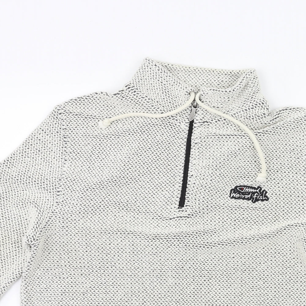 Weird Fish Mens White  Knit Jacket  Size M