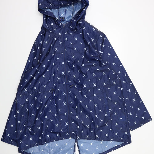 Preworn Womens Blue Floral  Jacket Coat Size XL