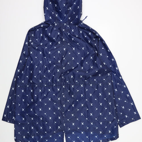 Preworn Womens Blue Floral  Jacket Coat Size XL