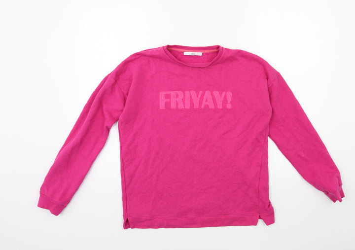 Marks and Spencer Girls Pink Pullover Sweatshirt Size 13-14 Years