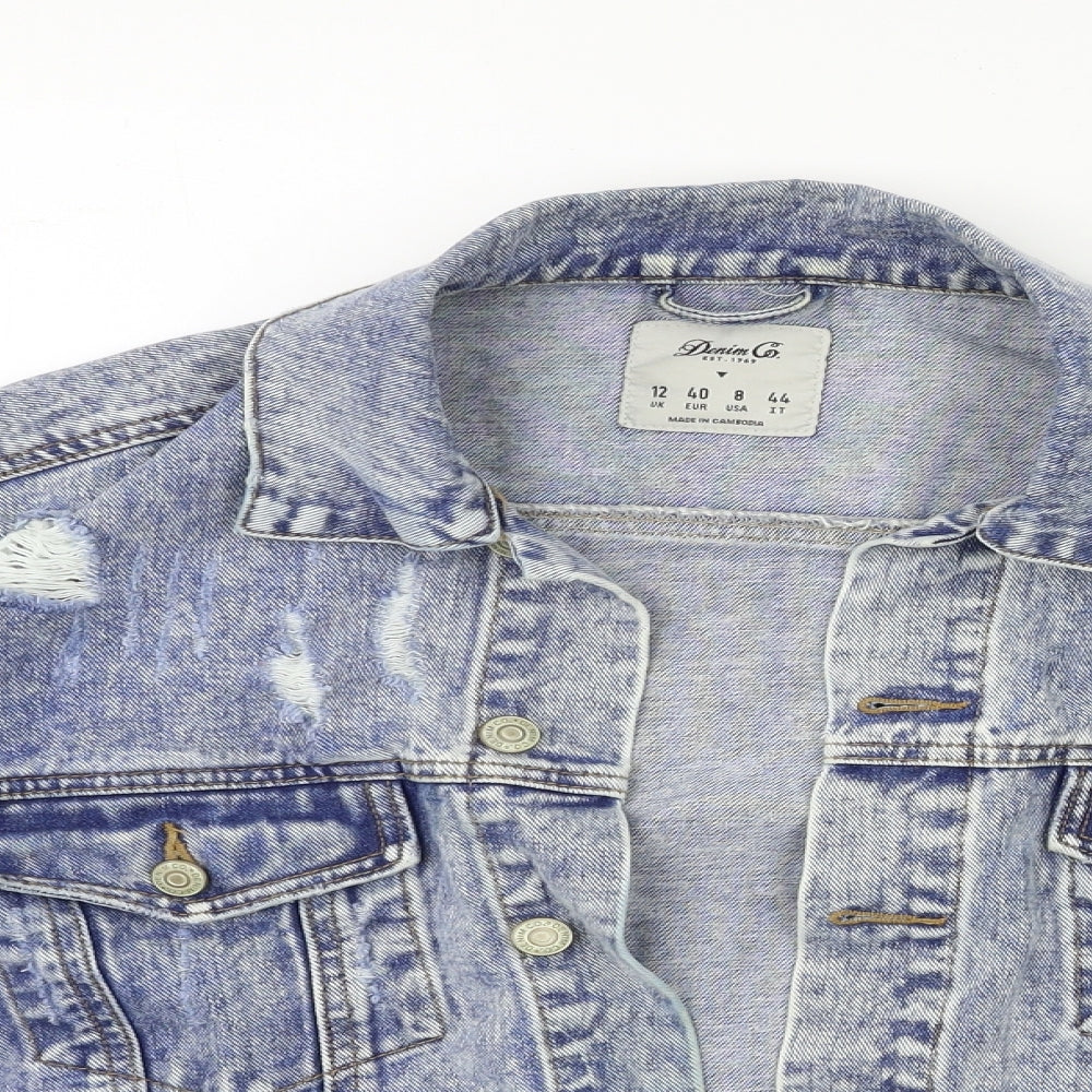 Denim & Co. Womens Blue  Denim Jacket  Size 12