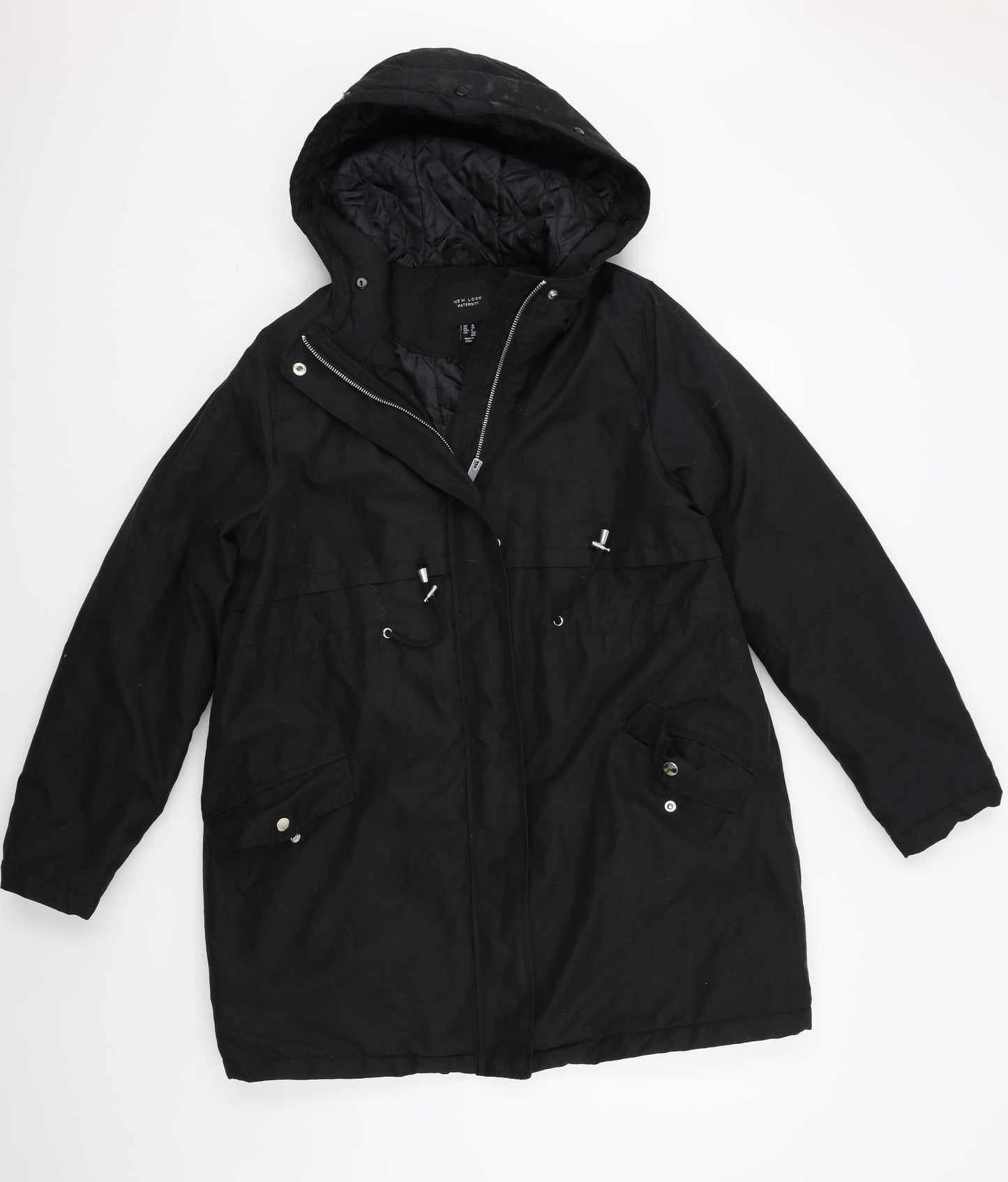 New Look Womens Black   Overcoat Coat Size 10