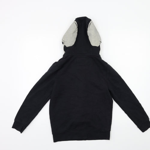 F&F Boys Black   Full Zip Hoodie Size 10 Years  - Skeleton
