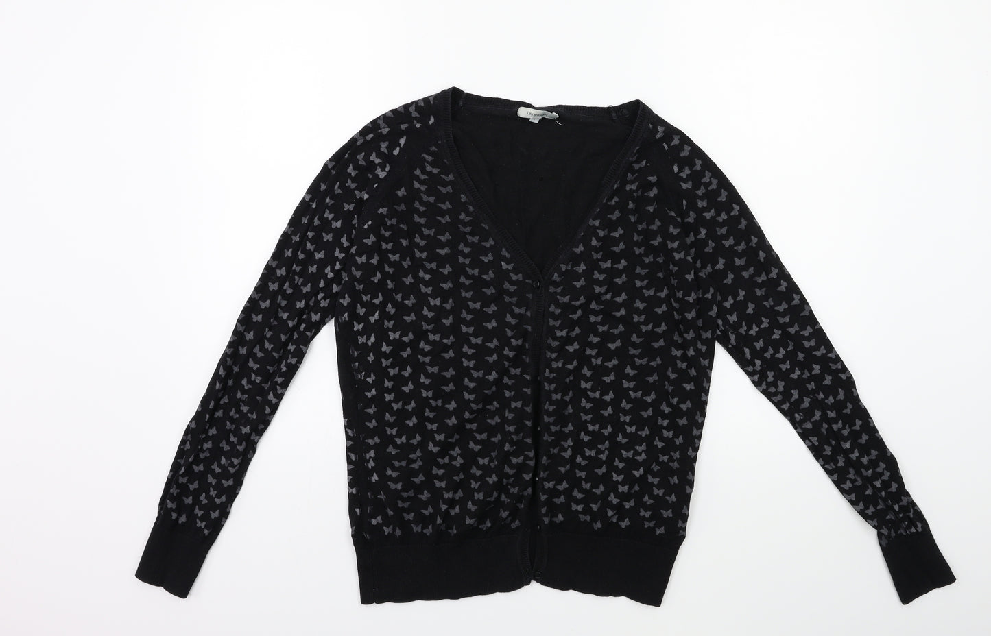 TEXT WOMAN Womens Black  Knit Cardigan Jumper Size L