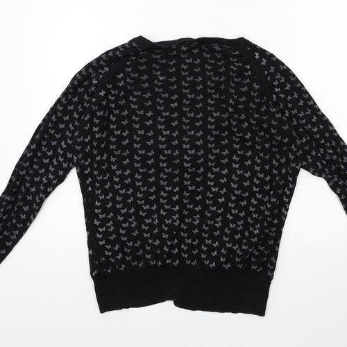 TEXT WOMAN Womens Black  Knit Cardigan Jumper Size L
