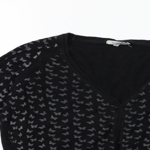TEXT WOMAN Womens Black  Knit Cardigan Jumper Size L
