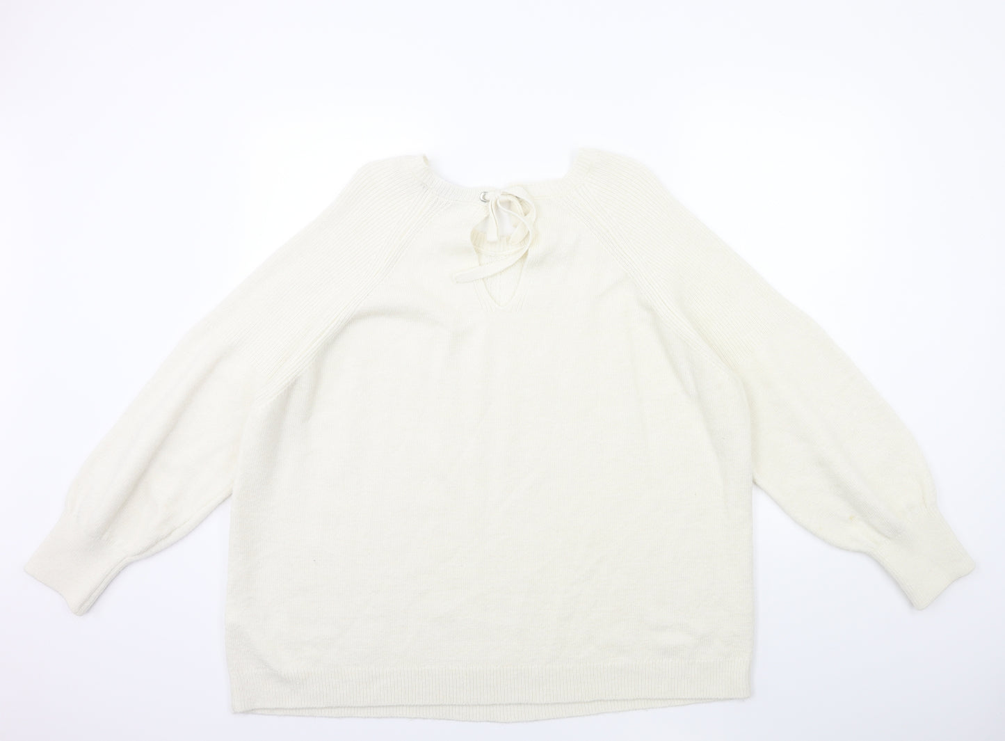 F&F Womens White  Knit Pullover Jumper Size 22