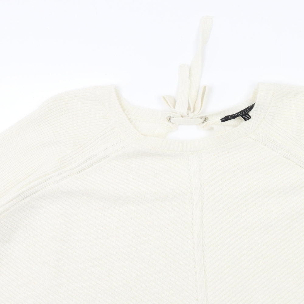 F&F Womens White  Knit Pullover Jumper Size 22