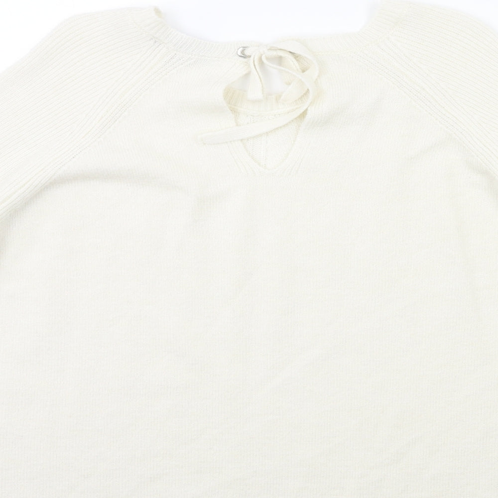 F&F Womens White  Knit Pullover Jumper Size 22