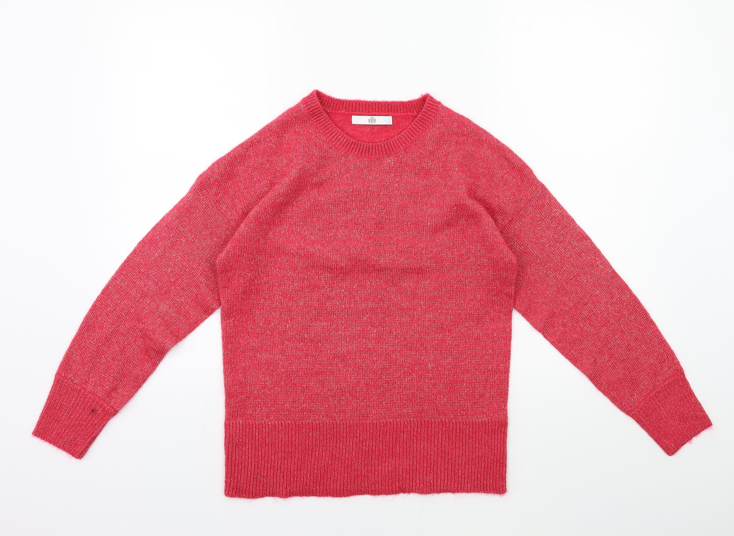 Marks and Spencer Girls Pink  Knit Pullover Jumper Size 12-13 Years