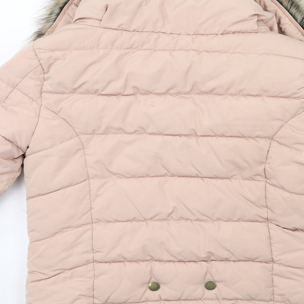 PARISIAN SIGNATURE Womens Pink   Puffer Jacket Coat Size 8