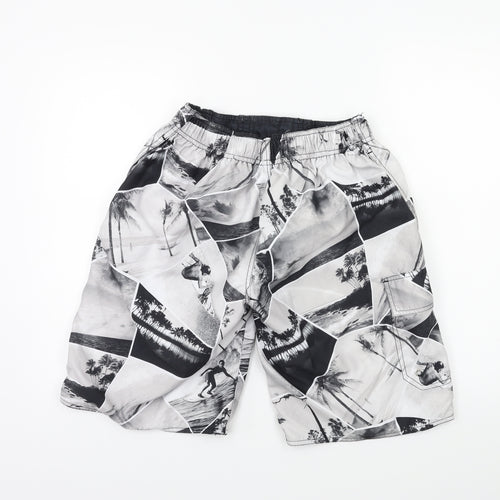 New Look Boys Grey Geometric  Bermuda Shorts Size S