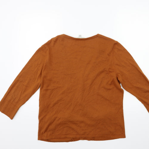 Laura Ashley Womens Brown  Knit Cardigan Jumper Size 18