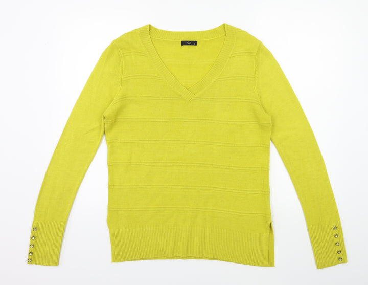 M&Co Womens Yellow Knit Pullover Jumper Size 12