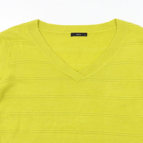 M&Co Womens Yellow  Knit Pullover Jumper Size 12