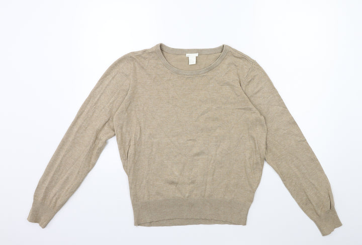 H&M Womens Beige  Knit Pullover Jumper Size S