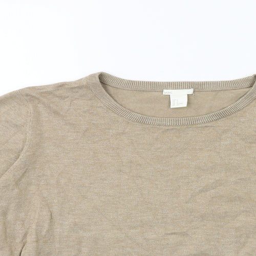 H&M Womens Beige  Knit Pullover Jumper Size S