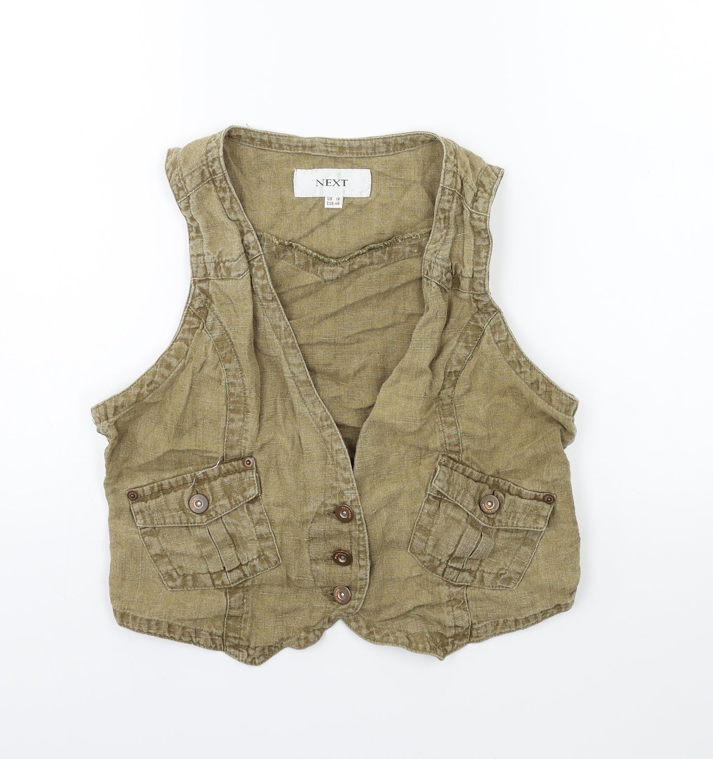 NEXT Womens Brown  Denim Jacket Waistcoat Size 18