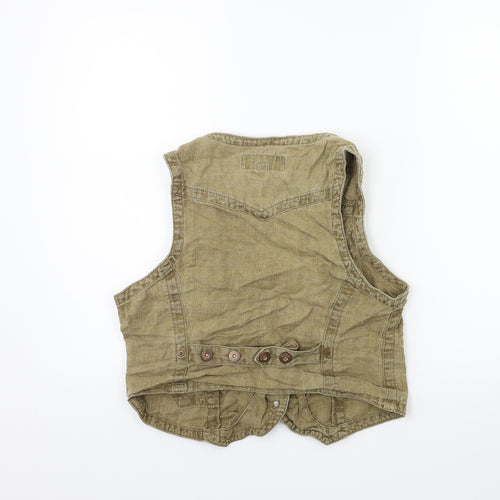 NEXT Womens Brown  Denim Jacket Waistcoat Size 18