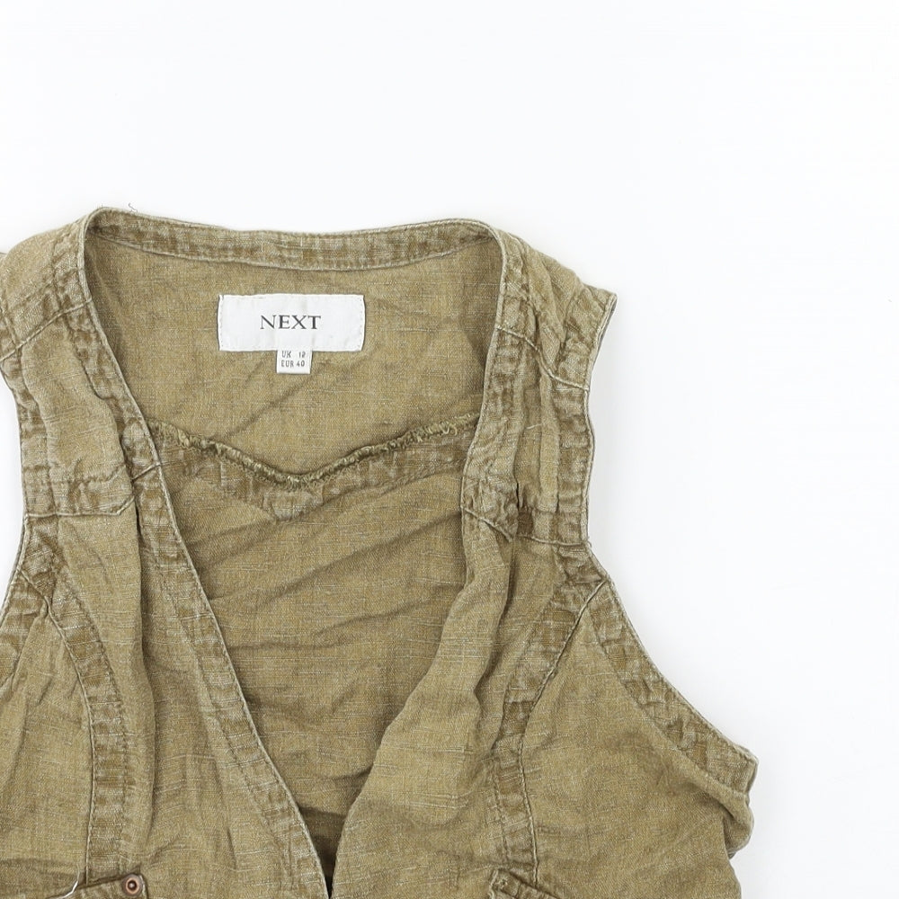 NEXT Womens Brown  Denim Jacket Waistcoat Size 18