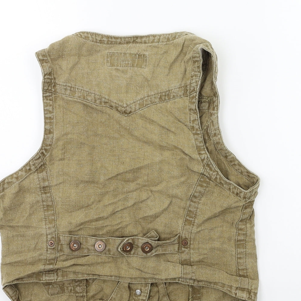 NEXT Womens Brown  Denim Jacket Waistcoat Size 18