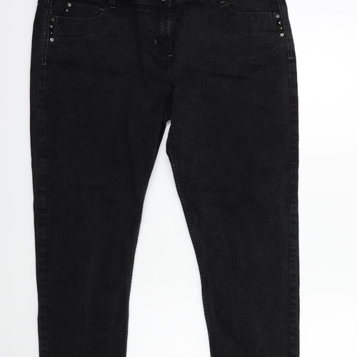 Cherokee Womens Black  Denim Skinny Jeans Size 36 in L29 in