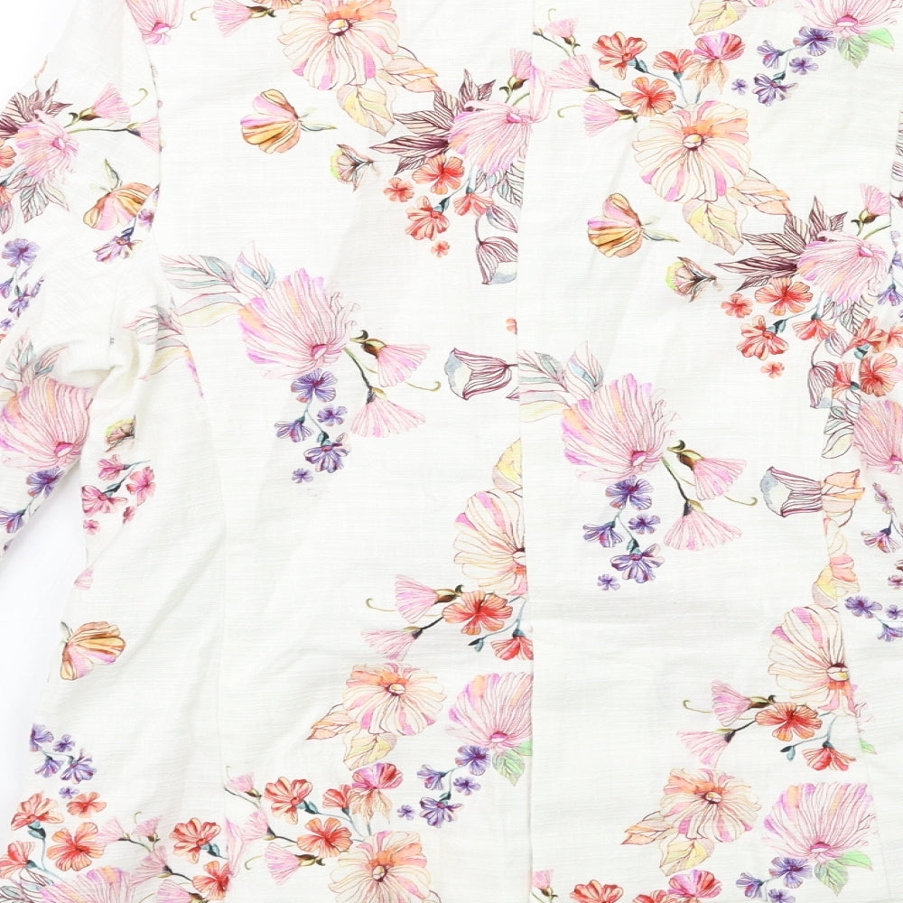 Zara Girls White Floral  Jacket Blazer Size 13 Years