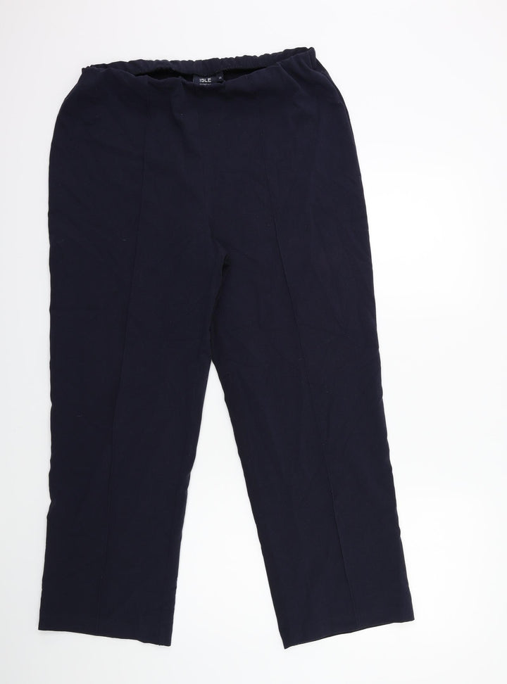 ISLE Womens Blue Trousers Size 14 L27 in