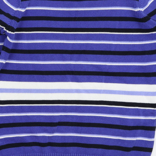 EWM Womens Blue Striped  Pullover Jumper Size S
