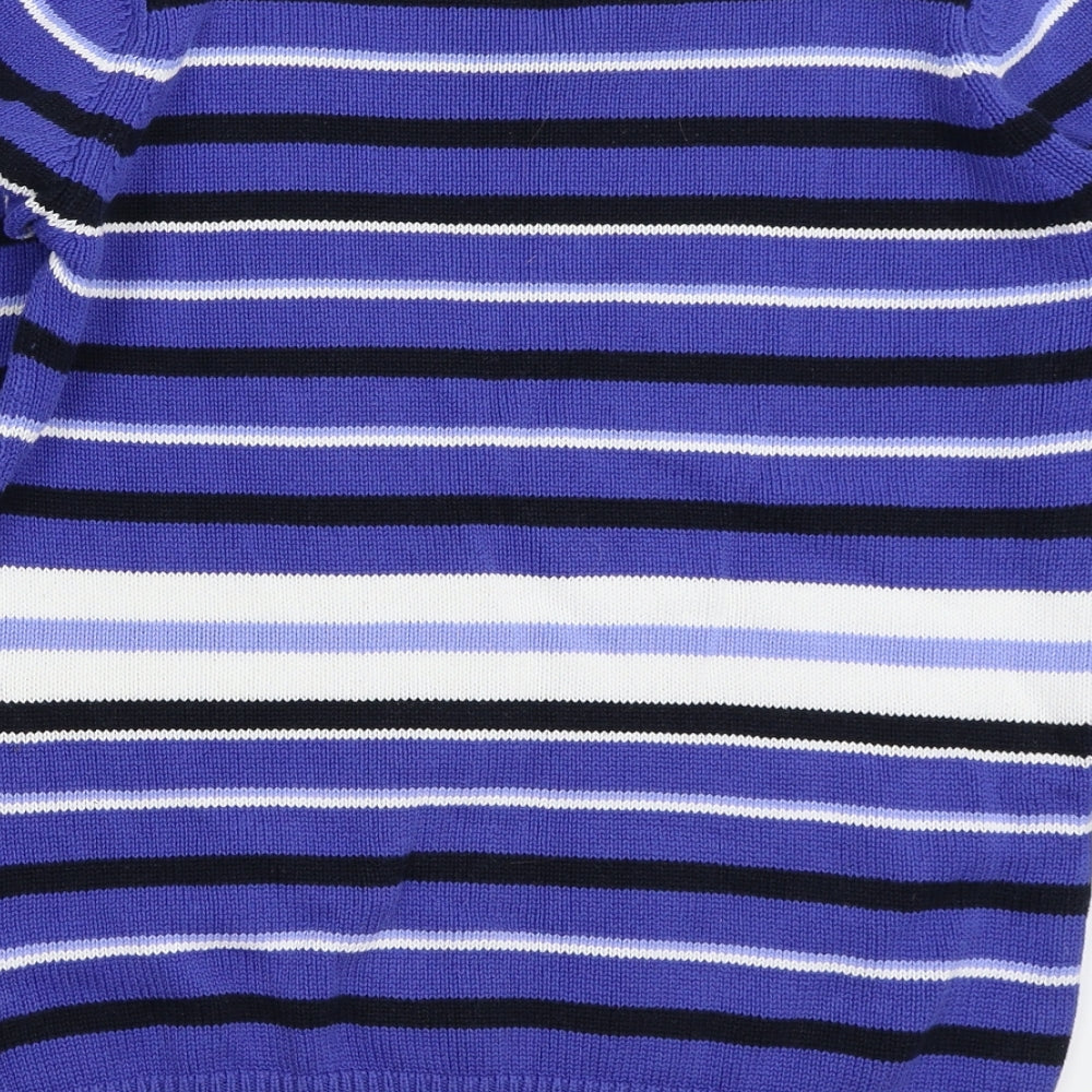EWM Womens Blue Striped  Pullover Jumper Size S