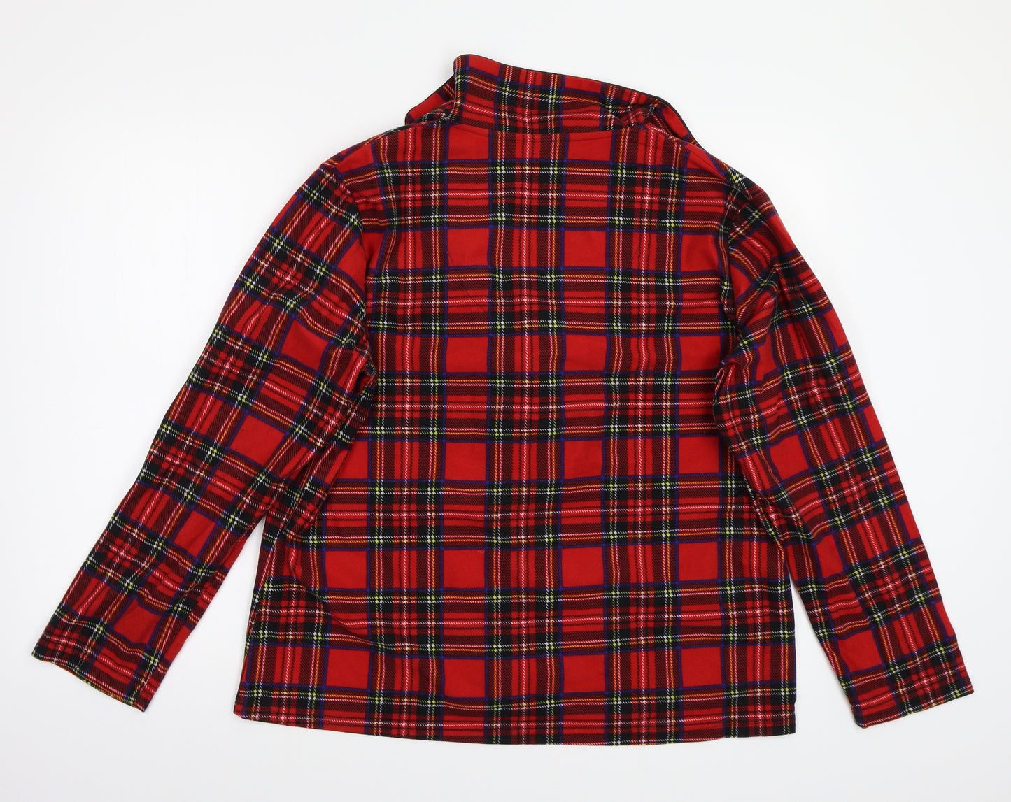 Foroever Womens Red Check  Basic Button-Up Size L