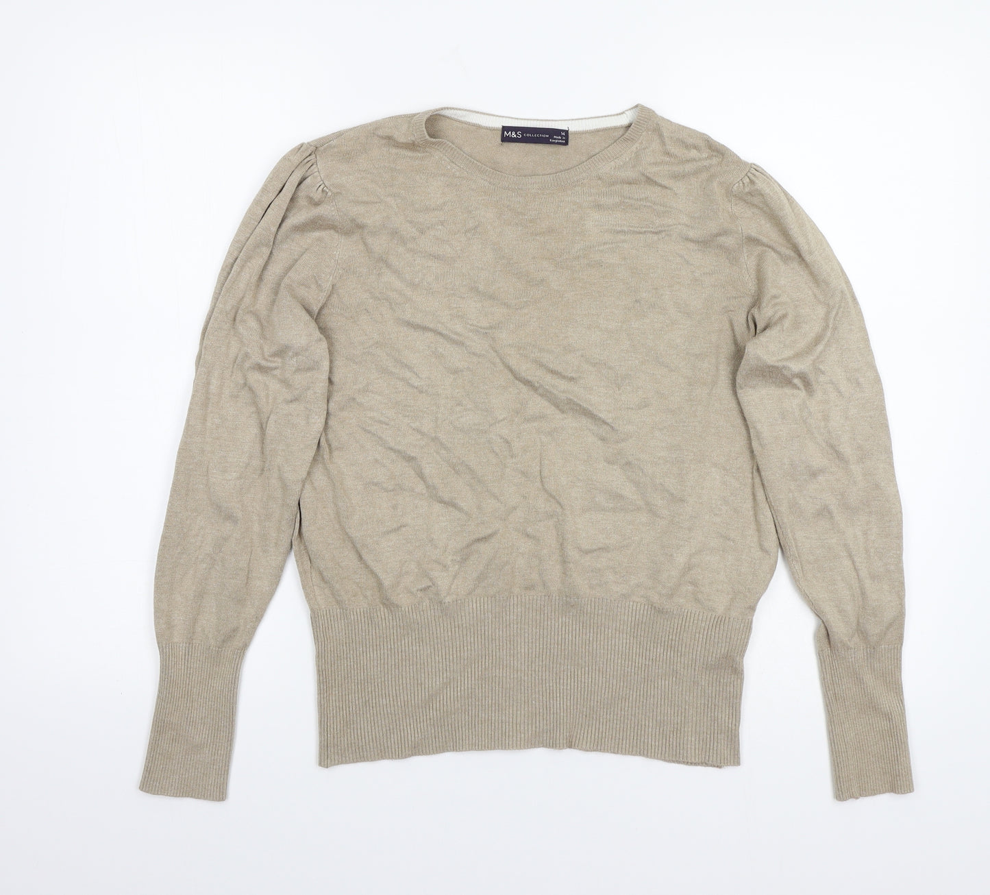 Marks and Spencer Womens Brown   Pullover Jumper Size 14